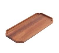 HEALEEP Plateau de Service en Bois Rectangulaire Robuste et Classique, Assiette à Dessert et Récipient à Fruits pour Présentation et Collations à Domicile