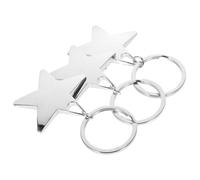 HEALEEP Porte-clés Étoile Métallique Créatif Argenté Lot De 3 Pièces Léger Décoratif Accessoire Pour Clés Paquet Voiture Petit Format