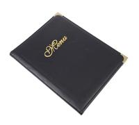 HEALEEP Porte-menu A4 en Cuir Noir, Dossier D'affichage Transparent pour Restaurant et Bar, Livret Pratique et Résistant pour Carte des Plats, Menu Personnalisable, Accessoire de Service