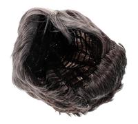 HEALEEP Postiche Courte pour Homme Toupet Gris Dégradé Frange Décalée Fibres Haute Température Confortable et Respirante Postiche pour Cosplay et Fêtes Naturelle