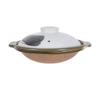 HEALEEP Pot à Riz en Argile Traditionnelle 340ml avec Couvercle, Casserole en Terre Cuite pour Cuisson Lente et Préservation des Saveurs Authentiques, pour Ragoûts