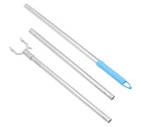 HEALEEP Poteau à Vêtements Ajustable 130 CM en Acier Inoxydable et Aluminium, Barre D’Étendage pour Armoire Dressing, Perche Télescopique 3 Sections, Support Linge Intérieur