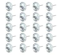 HEALEEP Punaises de Meubles Cristal Argentées pour Canapé 100 Pièces en Cristal et Fer, Décorations Murales DIY pour Tête de Lit Capitonnée Finition Lustrée