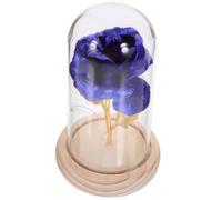 HEALEEP Rose Éternelle sous Dôme en Verre Bleu avec Lumière LED Décorative, Fonction Longue Durée, Alimentée par 3 Piles AAA, Décoration Maison