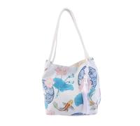 HEALEEP Sac à Bandoulière Mini Carré Imprimé Poisson Sacoche avec Design Vintage et Pendentif à Frange