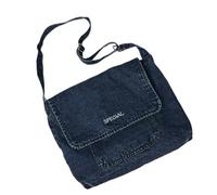 HEALEEP Sac Bandoulière Denim Femme Vintage Sac Main Épaule Décontracté Tissu Robuste Vacances et Shopping Bleu Foncé