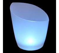 HEALEEP Seau à Glace Éclairé RGB Dégradé Sept Couleurs Incliné sans Batterie pour Rafraîchir Boissons Alcoolisées en Bar et Karaoké