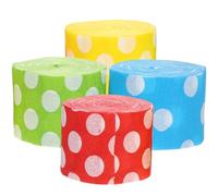 HEALEEP Serpentins en Papier Crépon à Pois pour Fête 8 Rouleaux, Papier Épais et Facile à Assembler, Décoration pour Scènes et Arrière-Plans Colorés