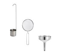 HEALEEP Set de 3 Entonnoirs en Acier Inoxydable Argenté, Compact et Pratique pour Transfert de Liquide sans Éclaboussures, Cuisine et Bar