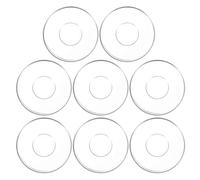 HEALEEP Soucoupes à Café en Verre Transparent Rond 8pcs, Porte-tasse à Thé Compact Design Moderne, Plat à Grignotage Polyvalent pour Événements Familiaux et Rassemblements