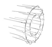 HEALEEP Support pour Friteuse à Air en Acier Inoxydable avec Grille Ronde et 24 Brochettes Verticales à Kebab, Accessoire Multifonction pour Barbecue, Cuisson Uniforme pour Viande, Poulet