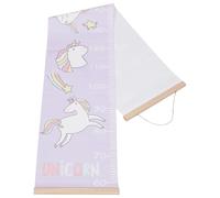 HEALEEP Tableau Mural de Croissance Décoration Murale Fonctionnelle Règle de Hauteur Claire en Bois et Toile Lavande Toute Saison pour Garçon et Filles pour Chambre Bébé