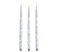HEALEEP Tailles 11/15/20mm pour pour Nail Art en Plastique Set de 3 Pinceaux Haute Précision pour Usage Personnel et Professionnel
