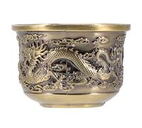 HEALEEP Tasse à Thé Chinoise Rétro Alliage de Zinc Robuste et Élégante Style Dragon et Phoenix pour Maison et Bureau Design Créatif et Antichoc