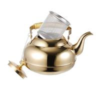 HEALEEP Théière en Acier Inoxydable Compatible Induction 1,5 L avec Infuseur Intégré et Poignée en Bois, Bouilloire Élégante et Facile à Nettoyer pour Restaurants et Cafés
