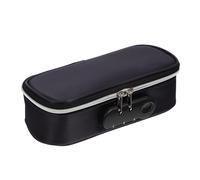 HEALEEP Trousse à Crayons avec Poignée avec Cadenas à Code Grosse Capacité Tissu Oxford Noir, Double Compartiment Portable pour Fournitures Scolaires des Étudiants
