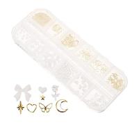 Healeved 1 Boîte Accessoires pour ongles vernis à ongles gel trousse à ongles en gel autocollants Clous ongle gel ongle en gel charmes d'ongles en acrylique charme d'ongle Plastique