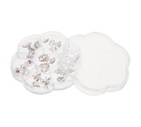 Healeved 1 Boîte Boîte de Charms Ongles avec Cœurs Noeud et Couronne pour Manucure Femme Décorations DIY Polyvalentes pour Ongles et Accessoires Mode