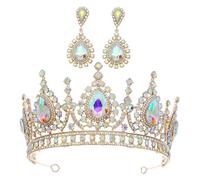 Healeved 1 Ensemble Bijoux Femme Strass Diadème Pour Les Femmes Décoratif Couronnes De Mariée Pour Mariage Pour Femme Célibataire Tiare Future Mariée Décorations