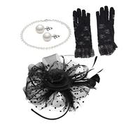 Healeved 1 Ensemble Chapeau Fascinator Boucles Oreilles pour Accessoires Élégants pour Tea Party et Événements Spéciaux