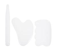 Healeved 1 Ensemble De 3 Pièces Planche à gratter en jade bout rouleau de visage en jade grattoirs brast lede Plaque de grattage Jambes masseur de corps kit planche de massage