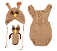 Healeved 1 ensemble de tenues pour bébé : bonnet tricoté en forme de hibou pour nouveau-né - accessoire photo pour nouveau-né sur le thème des animaux, idéal pour une séance photo de bébé