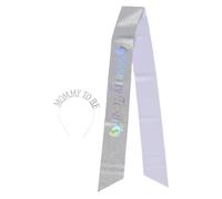 Healeved 1 Ensemble Écharpe de Baby Shower : Serre-tête Couronne Scintillante avec Inscription « Future Maman », Cadeau de maternité argenté pour fête de révélation du sexe, décoration pour