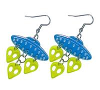 Healeved 1 Paire Boucles Oreilles Extraterrestres Forme de Vaisseau Spatial Accessoires de Mode Amusants et Créatifs pour Femmes Parfaites pour Toutes Occasions