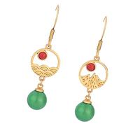 Healeved 1 Paire Boucles Oreilles Pendantes Agate Chinoise Vintage Élégantes et Raffinées pour Femmes Parfaites pour Fêtes Vie