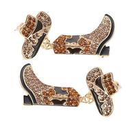 Healeved 1 Paire De Boucles D'Oreilles Pendantes Style Western Pour Femme Style Cow-Girl Chapeau De Cowboy Style Marron