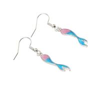 Healeved 1 Paire De Boucles D'Oreilles Queue De Poisson Dégradées Élégantes Asymétriques En En Sterling Tendance Exquises En Alliage