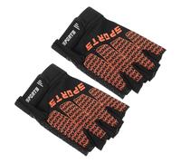 Healeved 1 Paire Gants de Cyclisme Unisexe Respirants et Antidérapants à Doigts Mi Longs pour Plein Air et VTT Orange