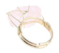 Healeved 1 Pièce anneaux Ajustable doigt bagues de bijoux réglables bagues de bijoux en cristal bagues réglables bagues décoratives bagues chics ouverture des bagues Cristal rose