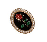 Healeved 1 Pièce Broche Émail de Rose avec Perles Accessoire Unique pour Vêtements et Décoration de Sacs pour Performances Port