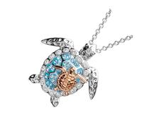 Healeved 1 Pièce Collier Tortue Rhinestones Pendentif Élégant pour Décoration de Fête Bijoux Créatifs Or pour Femme