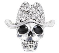 Healeved 1 Pièce Corsage Tête De Mort Halloween Broche Drôle Pour Tout Le Monde Broche Broche Broches Femmes Goupille Broche D'halloween Broche De Fête Broche Créative Silver