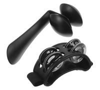 Healeved 1 Set Heel Shaker avec tambourin de pied : Tambourin de percussion à double rangée de cymbalettes - Instrument de percussion mains pour jouer de la batterie, de la guitare ou accompagner un