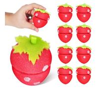 Healeved 10 Pièces Bigoudis en Mousse Souples de Fraise pour Boucles sans Chaleur, Design Adorable en Éponge Rouge, Coiffage Naturel et Confortable pour Femmes Usage Quotidien