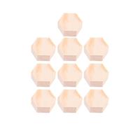 Healeved 10 Pièces Bloc Bois Polygonal Hexagonal Brut pour Bricolage et | Bois, Facile à Peindre Dessiner, Forme Spéciale Beige, pour Projets D'art et Création Manuelle