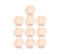 Healeved 10 Pièces Bloc de Bois Polygonal Hexagonal en Bois pour Arts et | Bois Massif Beige, Facile à Dessiner, Peindre et Écrire, pour Décoration DIY et Projets Créatifs
