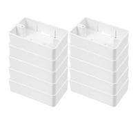 Healeved 10 Pièces Boîtier Électrique de Surface en Abs Blanc Rainures D'alignement et Design Renforcé pour Installation Facile et Sûre Hôtels et Bâtiments Anciens