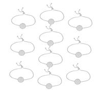 Healeved 10 Pièces Bracelet Tray Set Acier Inoxydable Ajustable pour Fabrication de Bijoux DIY Plateau Rond pour Cabochons Base de Bracelet Bangle pour Création Personnalisée