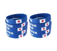 Healeved 10 Pièces Bracelets de Sport Silicone avec Motif Drapeau National Accessoires de Poignet pour Hommes et Femmes Japon