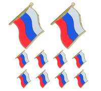 Healeved 10 Pièces Broche en Alliage Drapeau Russe, Design Patriotique Unique, Construction Robuste Usage Quotidien et Fêtes à Thème