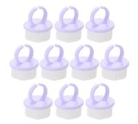 Healeved 10 Pièces Brosse de Nettoyage pour Ongles D’anneau pour Manucure, Poils en Pp et Corps en Polystyrène, Poignée Facile à Saisir, Compacte et Portable pour Accessoires Petits