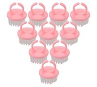 Healeved 10 Pièces Brosse de Nettoyage pour Ongles en Polystyrène Poils en Pp Rose, Outil Polyvalent Compact D'anneau pour Nettoyage Détaillé et Usage Quotidien
