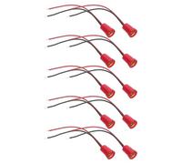 Healeved 10 Pièces Douille de Lampe Miniature en Plastique Rouge avec Fils, Socle de Lampe E12, Petit Support D’ampoule pour Mini Ampoule, DIY Électronique, Salon et Chambre