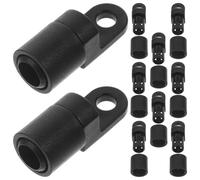 Healeved 10 Pièces Extrémité du Cordon Élastique 3/8 Pouce en Nylon Noir | Montage Rapide, Quincaillerie Résistante à Corrosion, Usage Marin, pour Pagaies et Kit de Pont