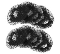 Healeved 10 Pièces Filet à Cheveux Élastique Réutilisable pour Chignon de Ballet et Respirant Accessoires de Danse Noirs avec Design Floral Élégant Confortable pour Scènes et