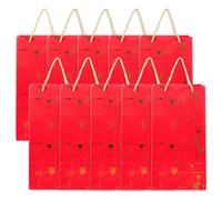 Healeved 10 Pièces Paquet à Bouteille Paquet à Bouteilles de Vin en Papier Rouge, Poignées, Réutilisable et Portable, pour Spiritueux et Bières, Pendaison de Crémaillère et Thanksgiving